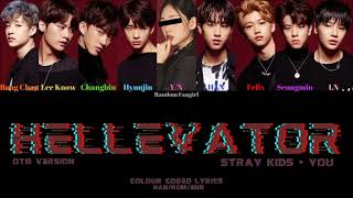 Stray Kids 스트레이 키즈  Hellevator OT8 Ver 9 Member Ver Colour Coded Lyrics HanRomEng [upl. by Annayram651]