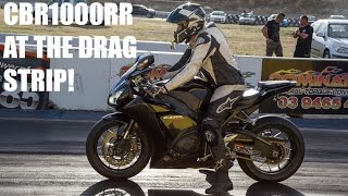 CBR1000RR At The Drag Strip Lets See How Fast This Baby Goes [upl. by Kenimod]