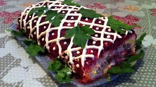 Салат Шуба  Салат Селедка под Шубой в Рулете  Herring Salad  Простой РецептБыстро и Вкусно [upl. by Peckham945]