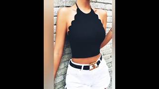 Black Crop Top onsnapdealcroptopfashionstylestylishshortsshortoutfittrendingyoutubetrend [upl. by Hgielyak574]