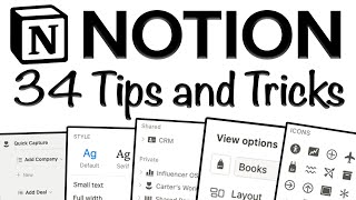 34 Unique Notion Tips and Tricks 2023 Notion Tutorial ✨💻 [upl. by Enitsyrhc550]