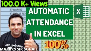 attendance sheet in excel with formula fully automatic [upl. by Ijuy]