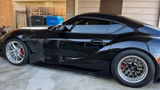 Polished A90 Supra wheels and new dragpack [upl. by Duhl]