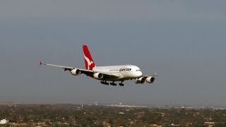 Qantas Skillful A380 Landing in 100 km per hour winds at Melbourne Airport Treacherous Conditions [upl. by Stilwell560]