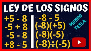 ✅✅Ley De Signos Suma Resta Multiplicación y División 2019🤣😅Matemáticas [upl. by Merralee933]