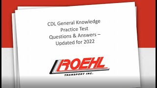 2022 CDL Practice Test Updated  General Knowledge  Questions and Answers [upl. by Aletta316]