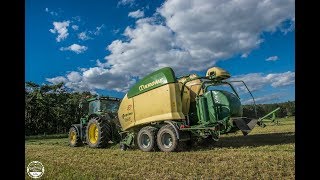 Siloballen pressen  John Deere 6190R und Krone Comprima CV150XC  Lohnbetrieb Wessels [upl. by Odnalro]