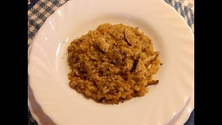 Risotto ai funghi porcini secchi e zafferanoPrimo piatto risottoVeloce ed economico [upl. by Assin]