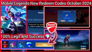 Mobile Legends Redeem Codes October 12 2024  MLBB Diamond Redeem Codes Today Claim Now 100 Legit [upl. by Sukramaj]