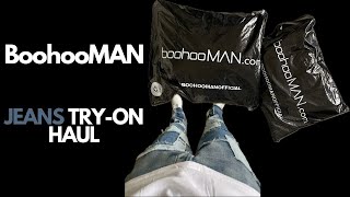 BoohooMan Jeans Tryon Haul [upl. by Aisaim]