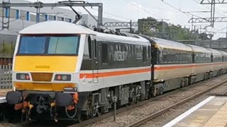 LSL Class 90 90002 Wolf of Badenoch Propels The Friday Charter with DVT Tones  MKC 2922 [upl. by Anaerdna]