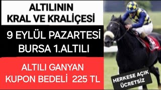 9 Eylül 2024 Bursa Altılı ganyan At yarışı tahminleri Altılı yorumları tjk [upl. by Meer200]