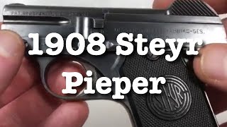 1908 Steyr Pieper Pistol 635mm  25ACP made in 1922 [upl. by Artemed]