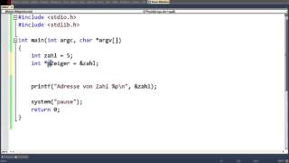 Grundlagen C Programmierung Teil 1  Zeiger [upl. by Nyllek440]