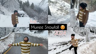 Murree Snowfall 2024🗻Live snowfall😍 [upl. by Angil]