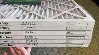 Filterbuy 20x20x1 Air Filter MERV 8 Dust Defense 6 Pack Pleated HVAC AC Furnace Air Filters Replace [upl. by Reace423]