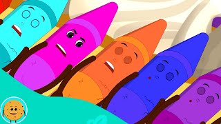 Ten In The Bed Crayons Rainbow Colors  More Cartoon Videos for Kids [upl. by Huoh]