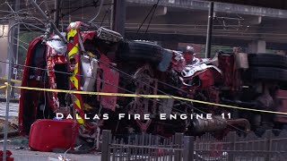 Four Dallas Firefighters Rescued From Engine 11 Wreckage In Downtown Dallas [upl. by Iroc]