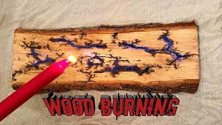 Lichtenberg wood burning figure with candles filling [upl. by Japha]