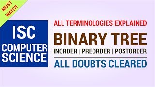 Binary Tree Explained  Inorder Postorder Preorder  Easy Method  ISC Computer Science Theory [upl. by Arihs]