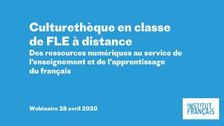 Utiliser Culturethèque en classe de FLE à distance [upl. by Keever]