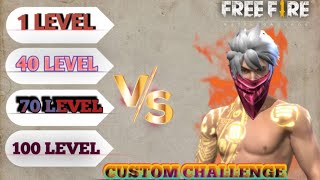 1 LEVEL TO 100 LEVEL FREE FIRE CUSTOM CHALLENGE grenafreefire desigamer [upl. by Nailimixam]