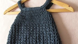 VERY EASY crochet baby  girls pinafore dress tutorial  all sizes [upl. by Sampson288]