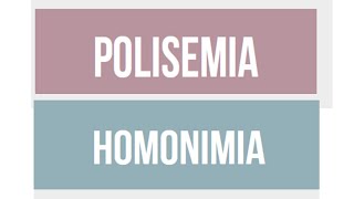 ¿Cuál es la diferencia entre HOMONIMIA y POLISEMIA [upl. by Iarised]