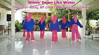 SHININ DOWN LIKE WATER  Line Dance  Choreo by Anny AP INA amp Ria Lolong INA  Beginner [upl. by Annatsirhc]