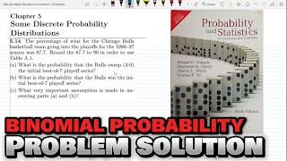 514 Binomial Distribution  Exercise Solution of Probability amp Statistics by Walpole 9th Edition [upl. by Damaris859]