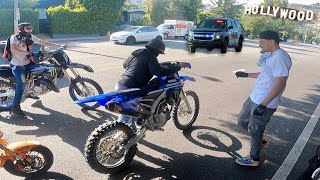 BIKE CUTS OFF BEFORE POLICE CHASE  HOLLYWOOD BLVD [upl. by Fryd]