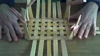 Basket Weaving Video 5 Upsetting the Sides of a Basket How to weave a basket [upl. by Kraus]