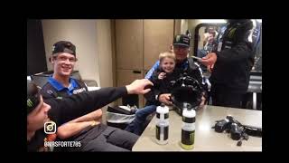 Haiden Deegan gifts 6 year old his Pro Monster Energy Helmet HaidenDeegan starracingyamaha [upl. by Zellner655]