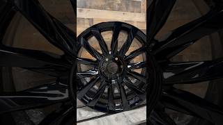 Blacked Out 22” Wheels business powdercoating automobile wheels [upl. by Essie]