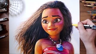 Moana  Colored pencil drawing  drawholic [upl. by Ettelohcin]