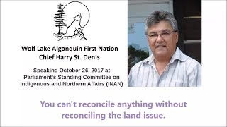 Algonquin chief Harry St Denis on land issues [upl. by Bondie]