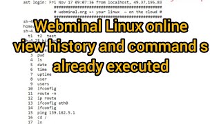 How to store history in webminal linux online  How to view history in webminal online linux [upl. by Veneaux363]