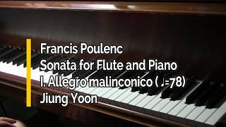 Piano part Poulenc Sonata for Flute and Piano I Allegro malinconico ♩78 [upl. by Loraine29]