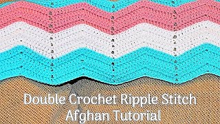 Crochet Ripple Stitch Afghan Tutorial  DIY Crochet Blanket [upl. by Aikram]