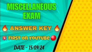 MISCELLANEOUS ANSWER KEY। PSC MISCELLANEOUS ANSWER KEY 🔥🔥 [upl. by Thaddaus]