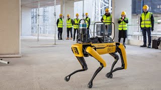 Foster  Partners adopts Spot the Boston Dynamics robot dog [upl. by Airdnaxila]