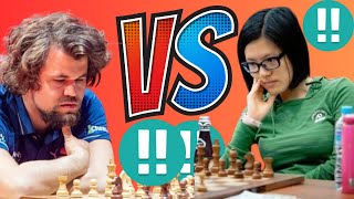 Epic chess game 118 Hou Yifan vs Magnus Carlsen [upl. by Droflim]