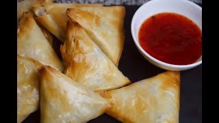 Baked Filo Pastry Samosa  No fry Healthy Samosa  Sambuus saliid la’anRamadan Recipes Somali food [upl. by Darian]