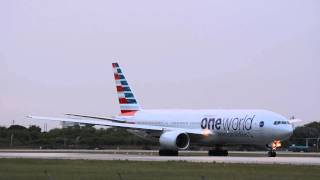 LOUD ONE WORLD AMERICAN 777 Taking Off from Miami InternationalFL [upl. by Newberry718]