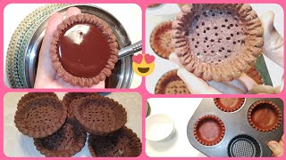 chocolate pastry La pâte sucrée عجينة التارت الحلو بالكاكاو HananesKitchen [upl. by Rodrich]