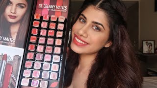 Maybelline Creamy Matte  35 Shades swatched  Malvika Sitlani [upl. by Flower]