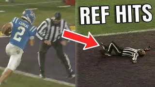 College Football Refs Getting Hit [upl. by Acinhoj888]