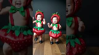 Baby boy dance fruit dress Ai generated video fyp viral video growmyaccount ai genrated [upl. by Ahtelra]