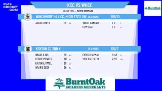 Kenton CC 2nd XI v Winchmore Hill CC Middlesex 2nd XI [upl. by Trinity]