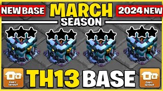 TOP 20  NEVER 3 STAR TH13 WAR BASE LINK 2024  TH13 ANTI 2 STAR BASE 2024  TH13 CLASH OF CLANS [upl. by Placeeda]